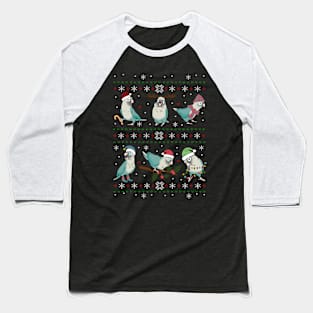 Ugly Christmas cinnamon turquoise conure pattern Baseball T-Shirt